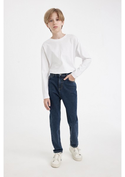 Erkek Çocuk Carrot Fit Düz Paça Cepli Jean Pantolon C5719A824WN indirimleri