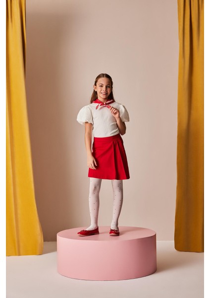 Kız Çocuk Kırmızı Gabardin Şort Etek A1927A825SM