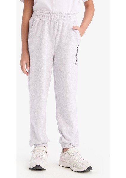 Kız Çocuk Beli Paçası Lastikli Baskılı Jogger Eşofman Altı D9688A825SP fırsatları