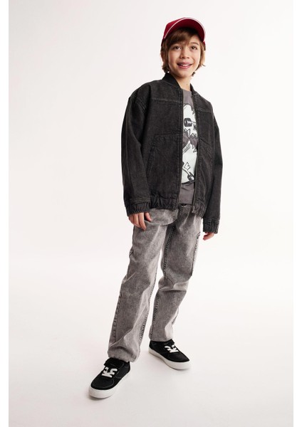 Erkek Çocuk Jogger Fit Esnek Bantlı Paça Jean Pantolon D6554A825SP