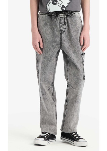 Erkek Çocuk Jogger Fit Esnek Bantlı Paça Jean Pantolon D6554A825SP indirimleri