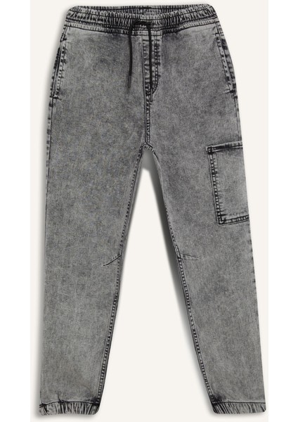 Erkek Çocuk Jogger Fit Esnek Bantlı Paça Jean Pantolon D6554A825SP