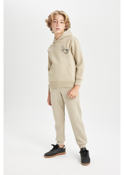 Erkek Çocuk Baskılı Beli Paçası Lastikli Cepli Jogger Eşofman Altı C8614A824WN