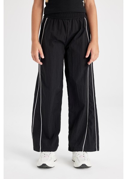 Kız Çocuk Wide Leg Geniş Bol Paça Beli Lastikli Siyah Pantolon C8775A824AU indirimleri