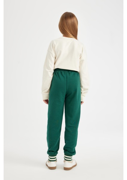 Kız Çocuk Baskılı Beli Paçası Lastikli Cepli Jogger Okul Eşofman Altı C7132A824AU