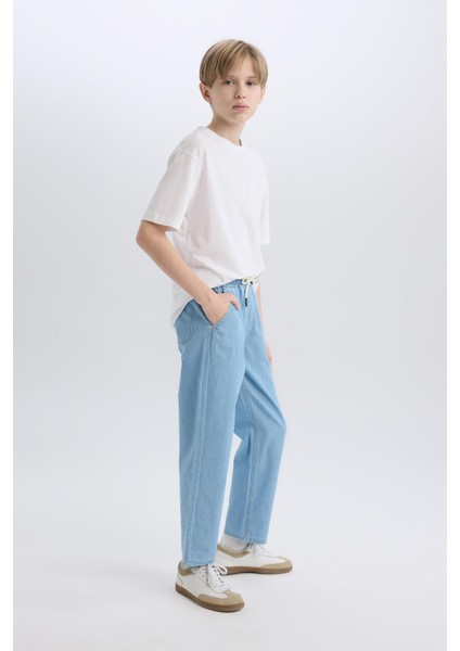 Erkek Çocuk Straight Fit Düz Paça Basic Düz Jean Pantolon B5740A825SM fiyatları