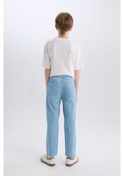 Erkek Çocuk Straight Fit Düz Paça Basic Düz Jean Pantolon B5740A825SM