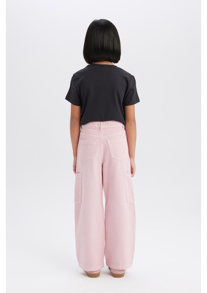 Kız Çocuk Wide Leg Kargo Geniş Paça Jean Pantolon C0451A825SM