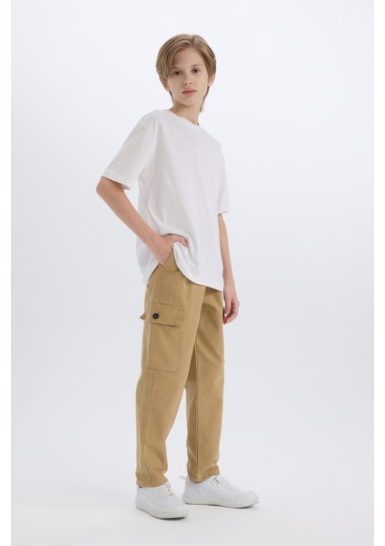 Erkek Çocuk Loose Fit Standart Paça Gabardin Pantolon D3406A825SP fiyatları