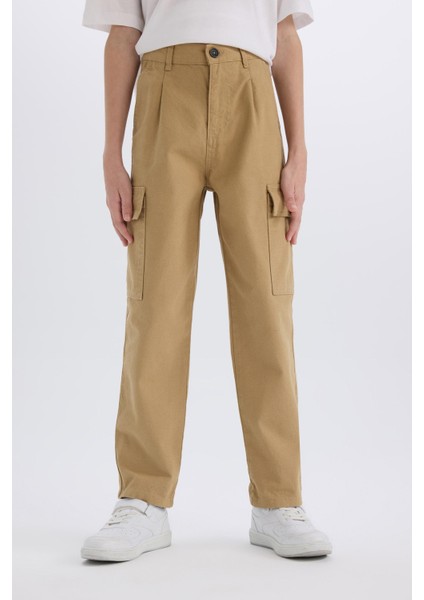 Erkek Çocuk Loose Fit Standart Paça Gabardin Pantolon D3406A825SP fırsatları