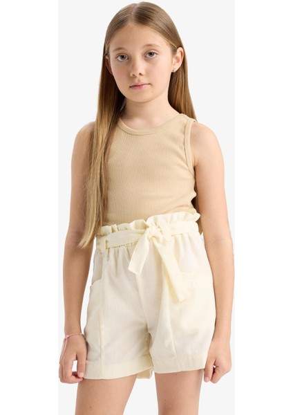 Kız Çocuk Cepli Paperbag Şort C0266A824SM modelleri