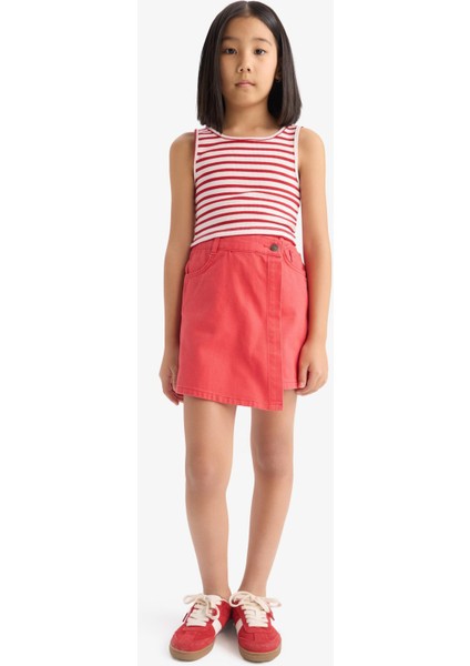 Kız Çocuk Kırmızı Gabardin Şort Etek D9627A825SP fırsatları