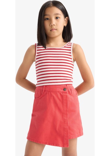 Kız Çocuk Kırmızı Gabardin Şort Etek D9627A825SP