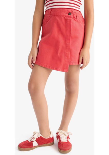 Kız Çocuk Kırmızı Gabardin Şort Etek D9627A825SP