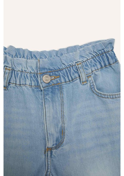 Kız Çocuk Paperbag Jean Şort B8113A825SM