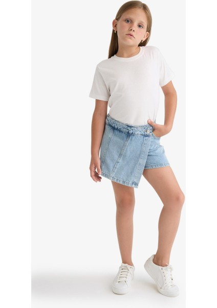 Kız Çocuk Jean Şort Etek B5035A825SM