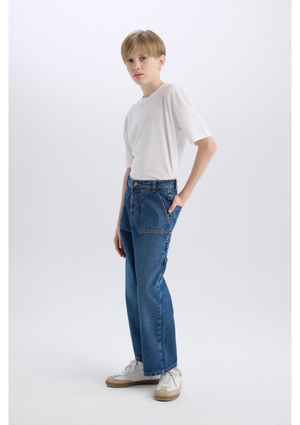 Erkek Çocuk Wide Leg Jean Pantolon D3598A825SP fiyatları
