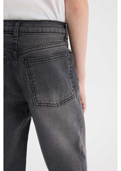 Erkek Çocuk Loose Fit Düz Paça Basic Düz Jean Pantolon D6489A825SM