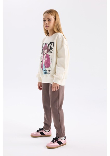 Kız Çocuk Beli Paçası Lastikli Jogger Eşofman Altı D6540A824WN modelleri