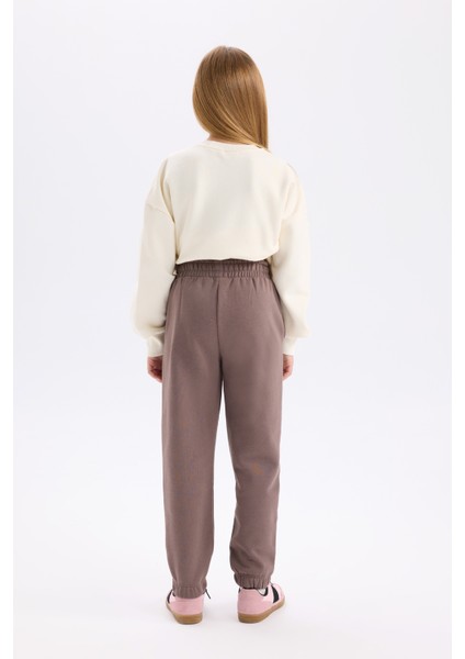 Kız Çocuk Beli Paçası Lastikli Jogger Eşofman Altı D6540A824WN