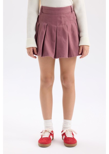 Kız Çocuk Pileli Gabardin Şort Etek D6042A824WN fırsatları