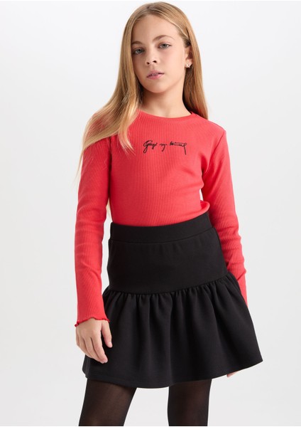 Kız Çocuk Basic Düz Beli Lastikli Volanlı Etek indirimleri