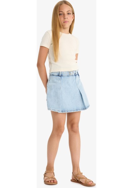 Kız Çocuk Pamuklu Jean Şort Etek fırsatları