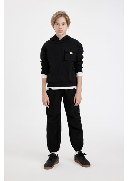 Erkek Çocuk Beli ve Paçası Lastikli Paraşüt Jogger Pantolon C6616A824AU