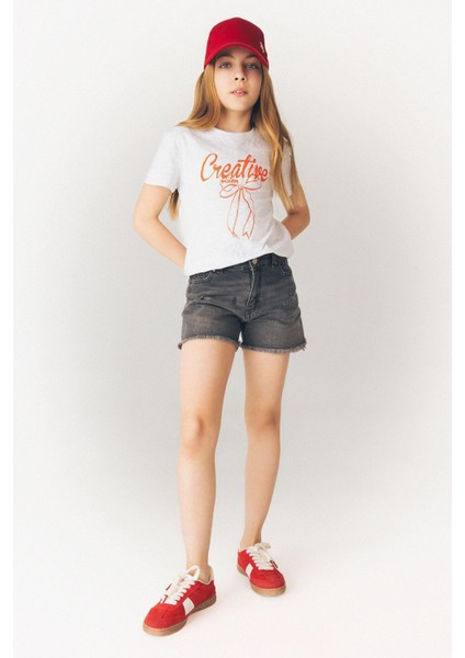 Kız Çocuk Yırtık Detaylı Pamuklu Jean Şort D7106A825SM fiyatları