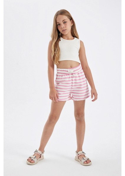 Kız Çocuk Çizgili Şort D0902A824HS fiyatları
