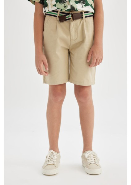 Erkek Çocuk Cepli Kemerli Bermuda Şort modelleri