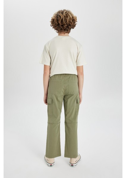 Erkek Çocuk Kargo Cepli Düz Paça Gabardin Pantolon B5924A824SP