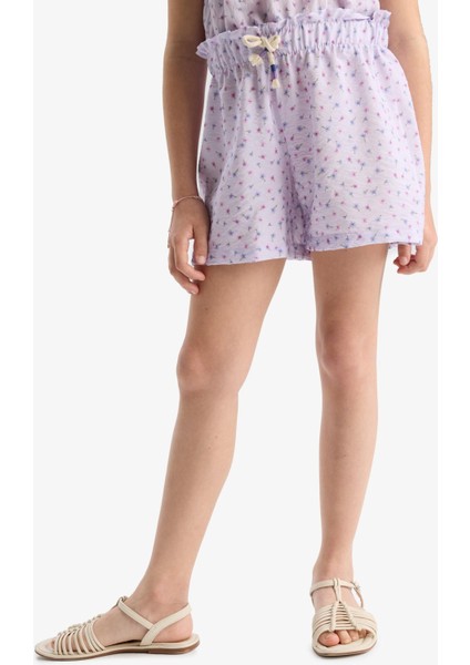 Kız Çocuk Beli Lastikli Desenli Şort D7615A825HS indirimleri