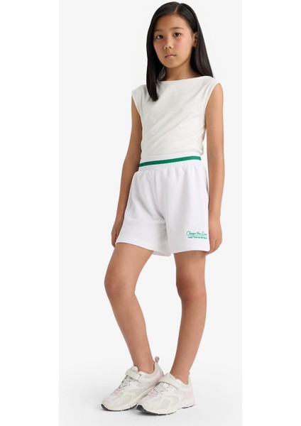 Kız Çocuk Baskılı Beli Lastikli Şort E6588A825SM