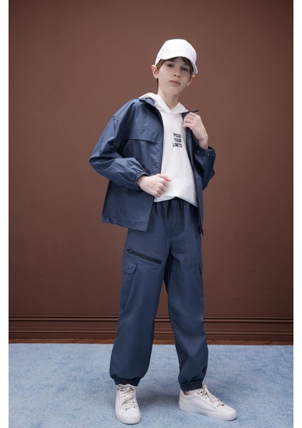 Erkek Çocuk Lastikli Paça Cepli Paraşüt Pantolon D8526A825SP