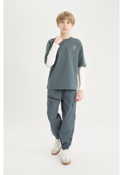 Erkek Çocuk Lastikli Paça Cepli Paraşüt Pantolon D8526A825SP fırsatları