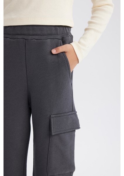 Kız Çocuk Beli Lastikli Kargo Cepli Eşofman Altı E0026A825SP indirimleri