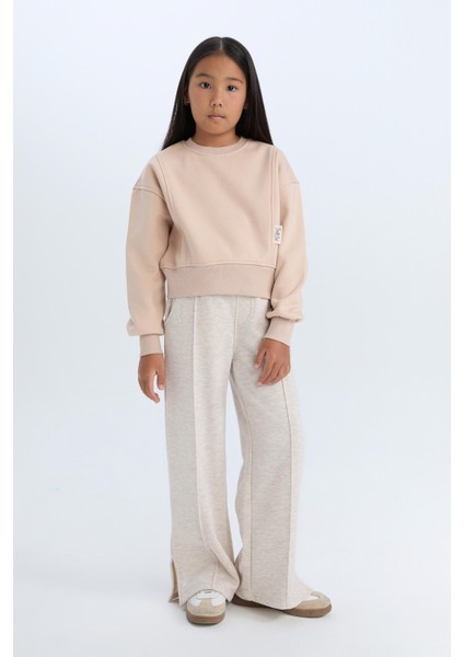 Kız Çocuk Wide Leg Beli Lastikli Eşofman Altı D6480A8NS