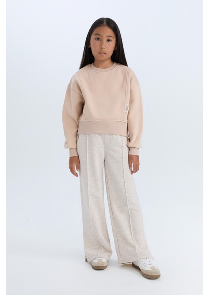 Kız Çocuk Wide Leg Beli Lastikli Eşofman Altı D6480A8NS modelleri