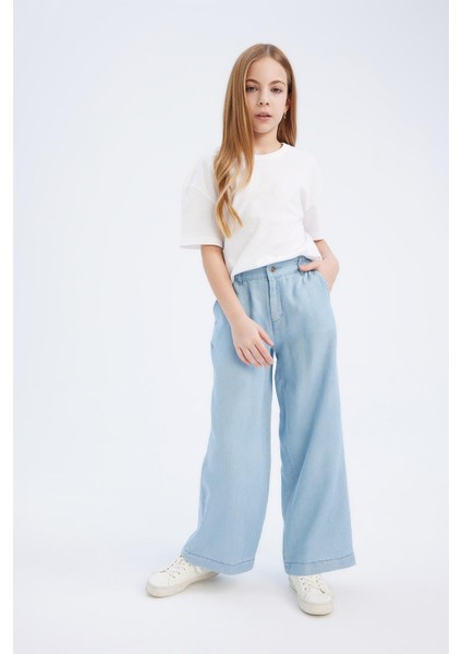 Kız Çocuk Wide Leg Geniş Bol Paça Jean Pantolon D7103A825SM