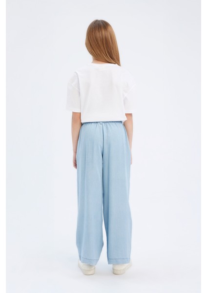 Kız Çocuk Wide Leg Geniş Bol Paça Jean Pantolon D7103A825SM