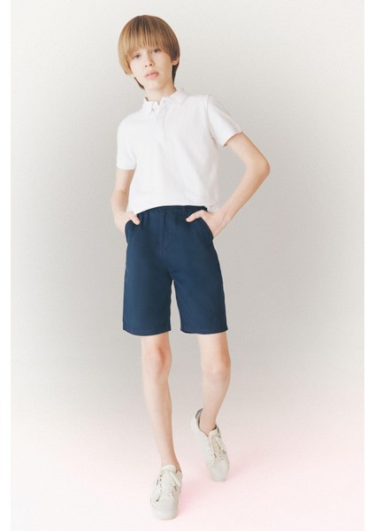 Erkek Çocuk Cepli Basic Düz Gabardin Şort C2955A825SM