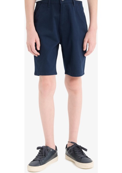 Erkek Çocuk Cepli Basic Düz Gabardin Şort C2955A825SM
