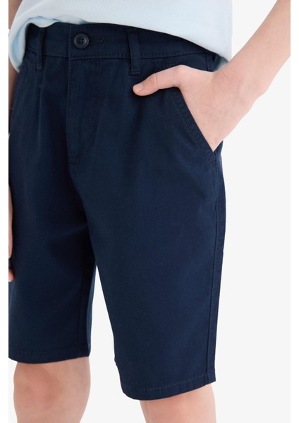 Erkek Çocuk Cepli Basic Düz Gabardin Şort C2955A825SM