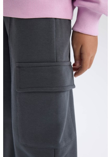 Kız Çocuk Wide Leg Bol Geniş Paça Kargo Cepli Eşofman Altı D0744A824AU indirimleri