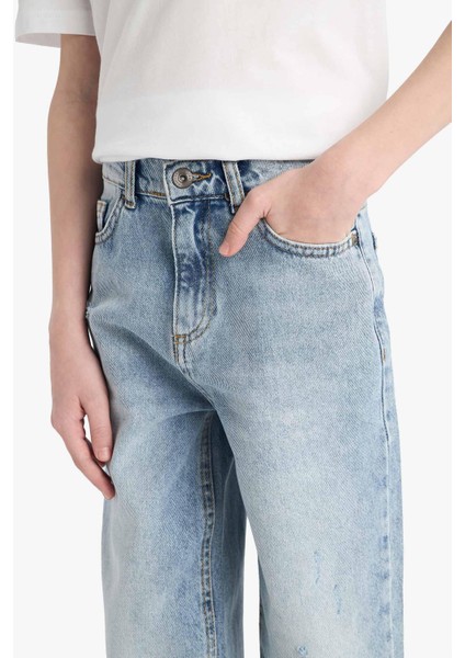 Erkek Çocuk Loose Fit Düz Paça Jean Pantolon D7209A825SP