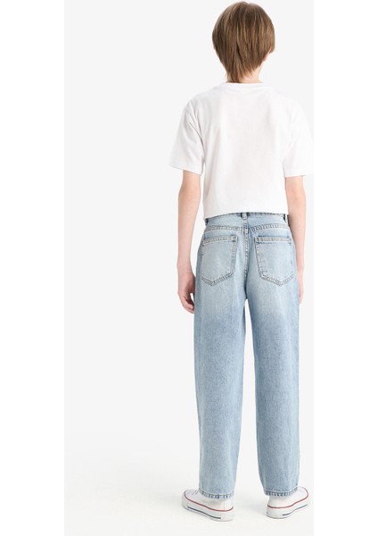Erkek Çocuk Loose Fit Düz Paça Jean Pantolon D7209A825SP