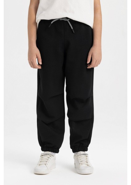 Erkek Çocuk Siyah Beli Paçası Lastikli Cepli Basic Düz Jogger Eşofman Altı C2093A824SP fırsatları