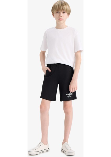 Erkek Çocuk Beli Lastikli Baskılı Şort
