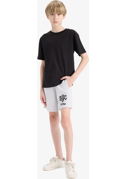 Erkek Çocuk Beli Lastikli Baskılı Şort F6418A825HS